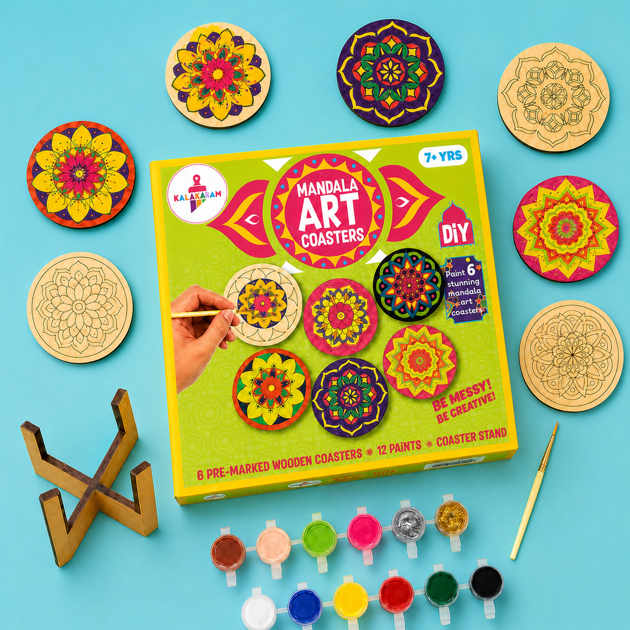 Mandala Art Coasters Painting Kit | Decorative Art & Craft Activity Set | Age: 7+ Years